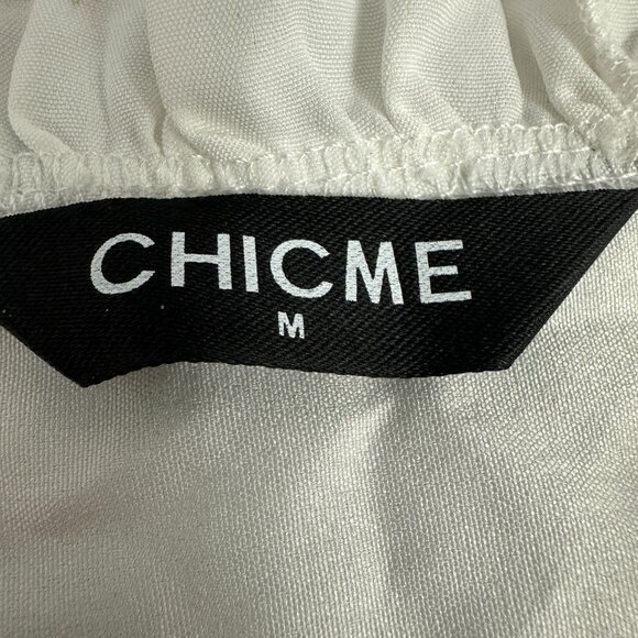 ChicMe Womens White Long-Sleeve Top With Multicolor Butterfly Print & Lace - Picture 6 of 8